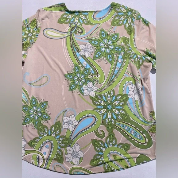 NEW Plus Size 1X Allison Daley Embellish Paisley 3/4 Sleeve Crisscross Top $69 - Picture 10 of 11